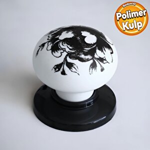 Polimer Düğme Kulp Desenli Beyaz Siyah Tablalı Dolap Mobilya Mutfak Dolabı Çekmece Dolap Kulpu Kulbu