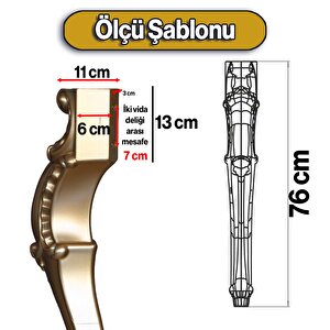 Valenta Masa Dresuar Ayağı 76 cm Plastik Ayak Mutfak Yemek Masası Mobilya Ayakları Altın Gold