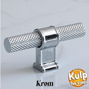 Hisar Krom Metal Kulp Tek Vida Tırtık Desen Dolap Dolabı Kulpları Kulbuçekmece Mutfak Mobilya