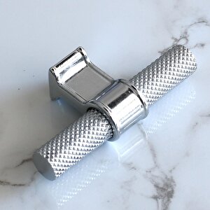 Hisar Krom Metal Kulp Tek Vida Tırtık Desen Dolap Dolabı Kulpları Kulbuçekmece Mutfak Mobilya