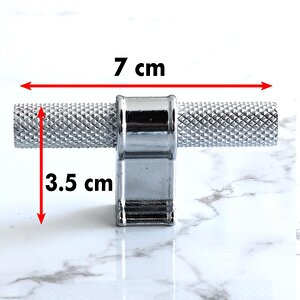 Hisar Krom Metal Kulp Tek Vida Tırtık Desen Dolap Dolabı Kulpları Kulbuçekmece Mutfak Mobilya