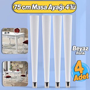 4 Adet Suit Masa Dresuar Ayağı 75 Cm Plastik Beyaz Ayak Mutfak Yemek Masası Mobilya Ayakları Beyaz