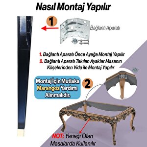 Elit Masa Dresuar Ayağı 75 cm Plastik Siyah Ayak Mutfak Yemek Masası Mobilya Ayakları