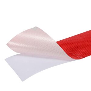 Reflektörlü Bant Kırmızı Reflektif Fosforlu Şerit Bant 7.5 Cm 1 Metre İkaz Bandı