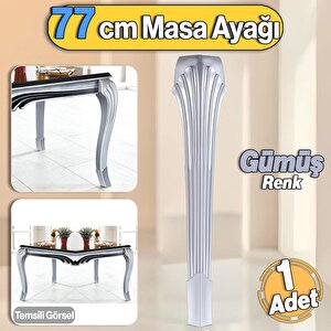 Sütun Masa Dresuar Ayağı 77 cm Plastik Ayak Gümüş Gri Mutfak Yemek Masası Mobilya Ayakları Gümüş