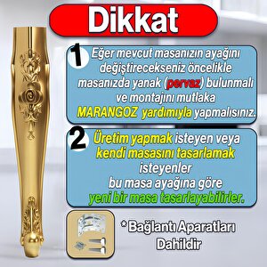 4 Adet Rosa Masa Dresuar Ayağı 75 Cm Plastik Gold Altın Mutfak Yemek Masası Mobilya Ayakları Altın