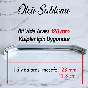 Volga Metal Krom Kulp 128 Mm 12.8 Cm Mobilya Çekmece Mutfak Dolabı Dolap Kulpları Kapak Kulpu Kulbu