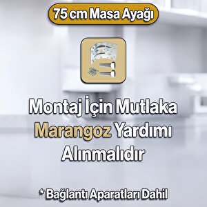 4 Adet Rosa Masa Dresuar Ayağı 75 cm Plastik Ahşap Desenli Mutfak Yemek Masası Mobilya Ayakları
