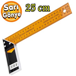 Alüminyum L Gönye Sarı Gönye Cetvel Kaynak Kaynakçı Marangoz Gönyesi 250 Mm