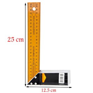 Alüminyum L Gönye Sarı Gönye Cetvel Kaynak Kaynakçı Marangoz Gönyesi 250 Mm