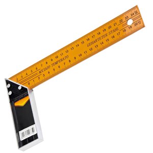 Alüminyum L Gönye Sarı Gönye Cetvel Kaynak Kaynakçı Marangoz Gönyesi 250 Mm