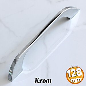 Ezgi Metal Krom Kulp 128 Mm 12.8 Cm Mobilya Çekmece Mutfak Dolabı Dolap Kulpları Kapak Kulpu Kulbu