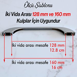 Ezgi Metal Krom Kulp 128 Mm 12.8 Cm Mobilya Çekmece Mutfak Dolabı Dolap Kulpları Kapak Kulpu Kulbu