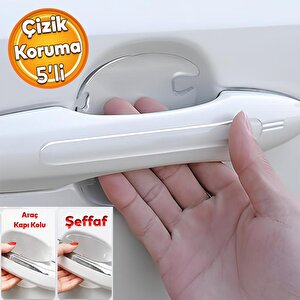 Araba Araç Otomobil Kapı Kolu Kendinden Yapışkanlı 85x75 Mm Çizik Önleyici Koruyucu Bandı 5'li̇ Bant