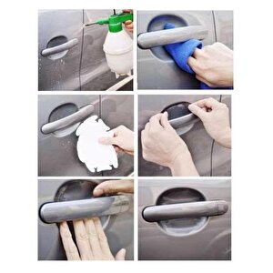 Araba Araç Otomobil Kapı Kolu Kendinden Yapışkanlı 85x75 Mm Çizik Önleyici Koruyucu Bandı 5'li̇ Bant