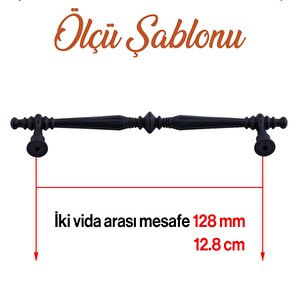 Muse Siyah Metal Kulp 128 Mm 12.8 Cm Mobilya Çekmece Mutfak Dolabı Dolap Kulpları Kapak Kulpu Kulbu
