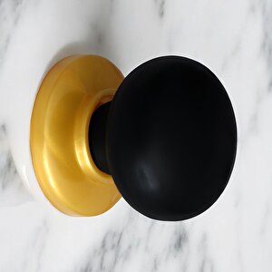 Polimer Düğme Siyah Kulp Gold Tablalı Mobilya Mutfak Dolabı Çekmece Dolap Kapak Kulpu Kulbu 5 Adet