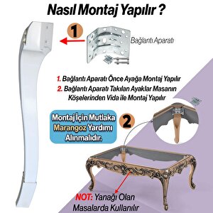 Sütun Masa Dresuar Ayağı 77 cm Plastik Ayak Krem Altın Mutfak Yemek Masası Mobilya Ayakları Gold