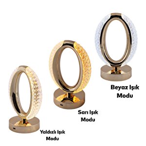 Modern Dekoratif Romantik Süsleme Masa Lambası Ledli Beyaz Sarı Soft Işıldak Şarjlı Masa Gece Lamba