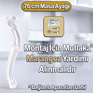 4 Adet Valenta Masa Dresuar Ayağı 76 cm Plastik Beyaz Ayak Mutfak Yemek Masası Mobilya Ayakları