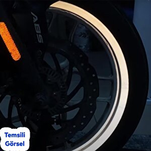 Yapışkanlı Neon Bisiklet Motosiklet Araba Jant Bandı 7 Mm X 7 Metre Turuncu Reflektif Parlayan Bant