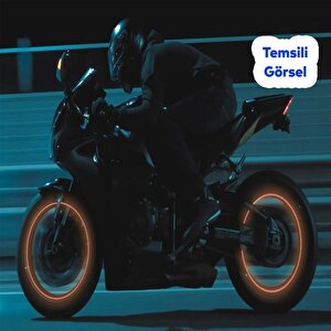 Yapışkanlı Neon Bisiklet Motosiklet Araba Jant Bandı 7 Mm X 7 Metre Turuncu Reflektif Parlayan Bant