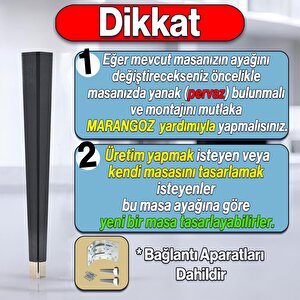 4 Adet Elit Masa Dresuar Ayağı 75 Cm Plastik Siyah Ayak Mutfak Yemek Masası Mobilya Ayakları Siyah
