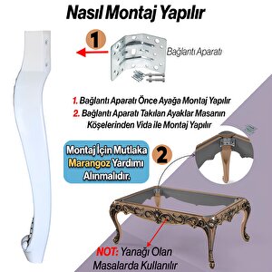 Rosa Masa Dresuar Ayağı 75 Cm Plastik Krem Kahverengi Ayak Mutfak Yemek Masası Mobilya Ayakları