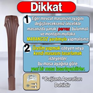 Sütun Masa Dresuar Ayağı 77 Cm Plastik Ayak Ahşap Desenli Mutfak Yemek Masası Mobilya Ayakları