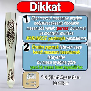 4 Adet Rosa Masa Dresuar Ayağı 75 Cm Plastik Krem Kahverengi Mutfak Yemek Masası Mobilya Ayakları