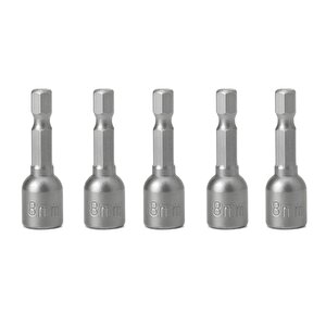 Manyetik Somun Civata Sıkma Adaptörü Çap 8 Mm M8 Trapez Çatı Vidası Sıkma 8x65 Mm Mıknatıslı 5 Adet