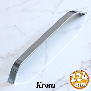 Volga Krom Metal Kulp 224 Mm 22.4 Cm Mobilya Çekmece Mutfak Dolabı Dolap Kulpları Kapak Kulpu Kulbu