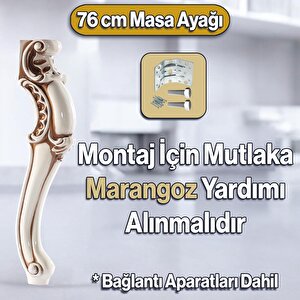 4 Adet Valenta Masa Dresuar Ayağı 76 Cm Krem Kahverengi Ayak Mutfak Yemek Masası Mobilya Ayakları
