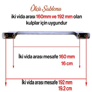 Eda Kulp Krom Metal 192 Mm - 19.2 Cm Mobilya Mutfak Çekmece Dolap Dolabı Kapak Kulbu Kulpu Kulpları