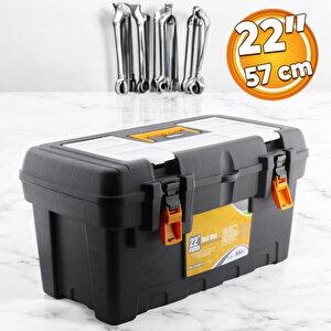 Bölmeli Taşınabilir Kulplu Takım Çantası Alet Çanta 57 Cm Plastik Açma Kapatmalı 22'' İnç Organizer