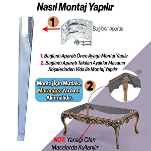 Elit Masa Dresuar Ayağı 75 Cm Plastik Gümüş Ayak Mutfak Yemek Masası Mobilya Ayakları