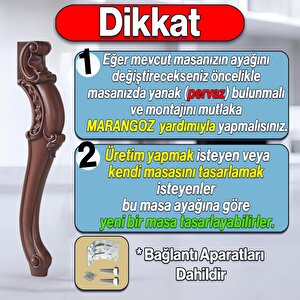 Valenta Masa Dresuar Ayağı 76 cm Plastik Ayak Mutfak Yemek Masası Mobilya Ayakları Ahşap Desenli