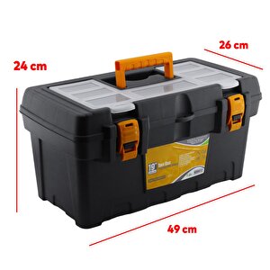 Taşınabilir Kulplu Bölmeli Takım Çantası Alet Çanta 49 Cm Plastik Açma Kapatmalı 19'' İnç Organizer