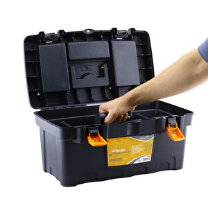 Taşınabilir Kulplu Bölmeli Takım Çantası Alet Çanta 49 Cm Plastik Açma Kapatmalı 19'' İnç Organizer