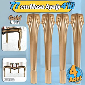 4 Adet Sütun Masa Dresuar Ayağı 77 Cm Plastik Ayak Gold Altın Mutfak Yemek Masası Mobilya Ayakları