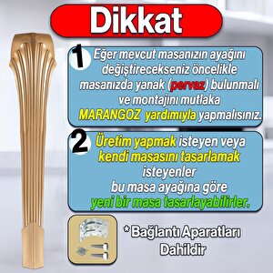 4 Adet Sütun Masa Dresuar Ayağı 77 Cm Plastik Ayak Gold Altın Mutfak Yemek Masası Mobilya Ayakları