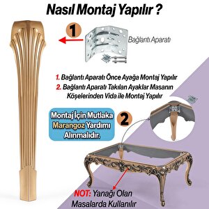 4 Adet Sütun Masa Dresuar Ayağı 77 Cm Plastik Ayak Gold Altın Mutfak Yemek Masası Mobilya Ayakları