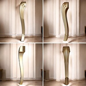 4 Adet Sütun Masa Dresuar Ayağı 77 Cm Plastik Ayak Gold Altın Mutfak Yemek Masası Mobilya Ayakları