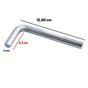 Allen Alyan Anahtar 11 Mm Altıgen Köşeli Vida Somun Sıkma Sökme Metal 1 Adet