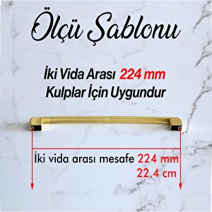 Gölcük Oval Gold Mobilya Mutfak Dolabı Çekmece Dolap Kapak Kulpu Kulbu 224 Mm Metal Kulp Altın