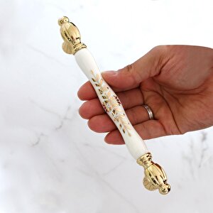 Pepuza Gerçek Porselen Altın Gold 160 Mm Mobilya Mutfak Kulp Çekmece Dolap Kulplar Kulpu Kulbu