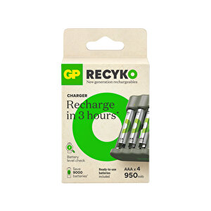 Gp B441 Usb Pil Şarj Cihazı 4 Adet 950 Aaa İnce Pilli Set