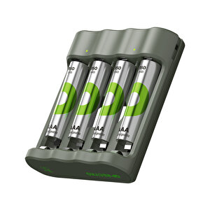 Gp B441 Usb Pil Şarj Cihazı 4 Adet 950 Aaa İnce Pilli Set
