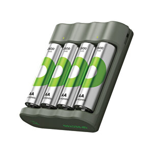 Gp B441 Usb Pil Şarj Cihazı 4 Adet 2600 Aa Kalem Pilli Set