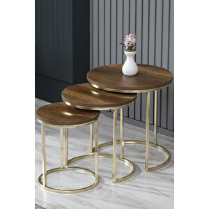 3lü Lüx C Zigon Sehpa Gold Barok
